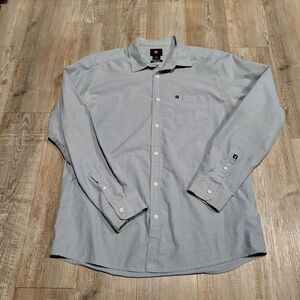 Quiksilver Regular Fit Pinstripe Long Sleeved Button Up Shirt Men's Size Large